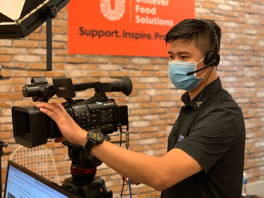 Multi-angle video camera production switcher and monitor display for live streaming